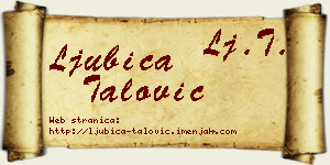 Ljubica Talović vizit kartica